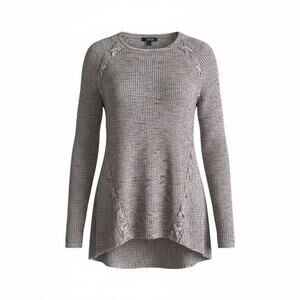 ANA A New Approach Tunic Sweater Womens XL Space Dye Knit High Low Hem Cozy